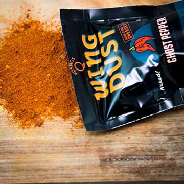 Kosmos Q Ghost Pepper Wing Dust - 5 Oz Bag for Hot Wings, Popcorn & More - Dry BBQ Wings Rub with Hot Ghost Pepper Spice (Ghost Pepper)