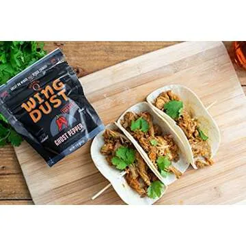 Kosmos Q Ghost Pepper Wing Dust - 5 Oz Bag for Hot Wings, Popcorn & More - Dry BBQ Wings Rub with Hot Ghost Pepper Spice (Ghost Pepper)