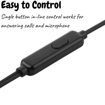 Mr. Pen- Ear Bud with Microphone for School, 4.25 Ft, 3.5mm Jack, Wired Earphones, Earbuds, in Ear H...