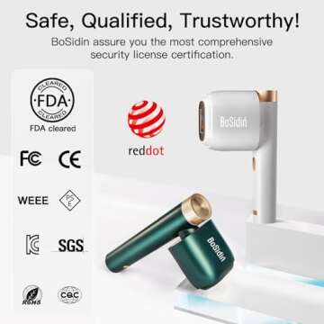 Laser Hair Removal, BoSidin IPL Hair Removal with Painless Ice-Cooling, 2-in-1 Face SR Rejuvenation, 6+1 Modes, 6 Levels Hair Removal for Women Permanent, Laser Hair Removal Kit with Shaver, Goggles