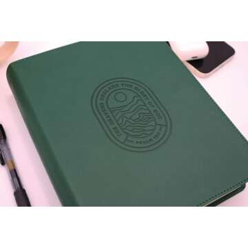 NIV, Journal the Word Bible (Perfect for Note-Taking), Leathersoft, Green, Red Letter, Comfort Print: Reflect, Take Notes, or Create Art Next to Your Favorite Verses