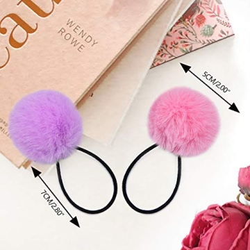 MORGLES 16pcs Pom Pom Hair Ties for Fun & Playful Styles