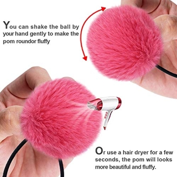 MORGLES 16pcs Pom Pom Hair Ties for Fun & Playful Styles