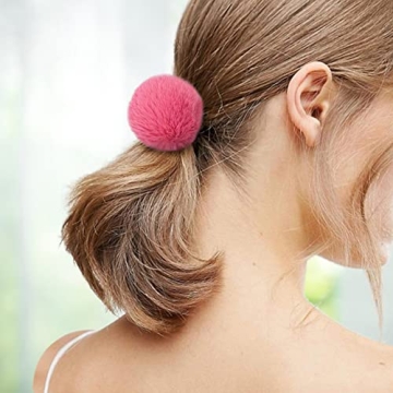 MORGLES 16pcs Pom Pom Hair Ties for Fun & Playful Styles