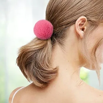 MORGLES 16pcs Pom Pom Hair Ties for Fun & Playful Styles