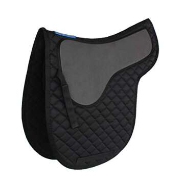 Challeger Horse Saddle Pad English Cotton Quilted Contoured Shock Absorbing Gel 72141