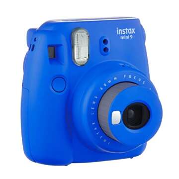 Fujifilm Instax Mini 9 Instant Camera (Cobalt Blue) with Film Twin Pack Bundle (2 Items)