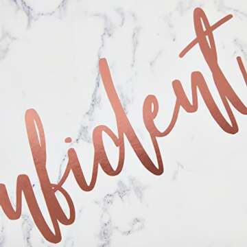 12 Pack Inspirational 2 Pocket Folders, Letter Size, 6 Decorative Motivational Designs for School, Home, Office, Women Girls (9x12 inch) - Pink Marble