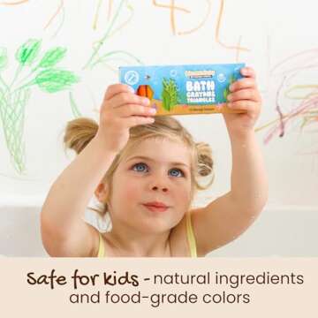 Honeysticks Triangle Bath Crayons Non Toxic (10 Pk) for Toddlers 1-3 and Kids 4-8, Natural Beeswax Crayons, Food-Grade Colors, Fragrance Free, Easy Grip Triangular Shape, Bath Toys for Bathtub, Shower