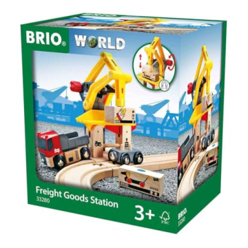 BRIO World - 33280 Freight Goods Station | Sustainable Train Set for Kids | Interactive Play | Ideal...