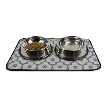 Bone Dry Machine Washable, Ultra Absorbent Pet Mat, Large, 14 x 24, Gray Lattice