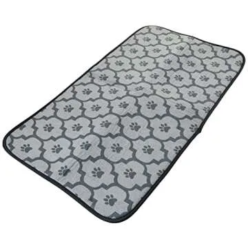 Bone Dry Machine Washable, Ultra Absorbent Pet Mat, Large, 14 x 24, Gray Lattice