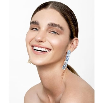 KELMALL Elegant Rhinestone Rectangle Dangle Earrings