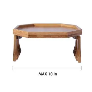 Xchouxer Side Tables Natural Bamboo Sofa Armrest Clip-On Tray, Ideal for Remote/Drinks/Phone