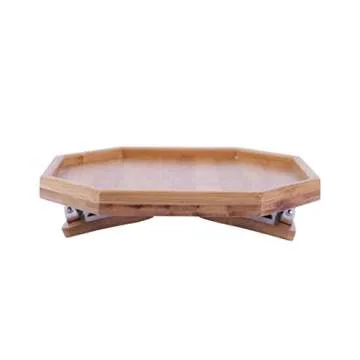Xchouxer Side Tables Natural Bamboo Sofa Armrest Clip-On Tray, Ideal for Remote/Drinks/Phone
