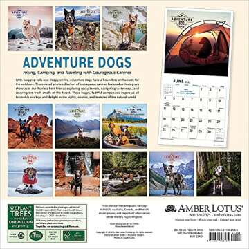Adventure Dogs 2023 Wall Calendar: Hiking, Camping, and Traveling with Courageous Canines | 12" x 24...