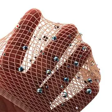 Mrotrida Women's Long Rhinestone Fishnet Opera Gloves