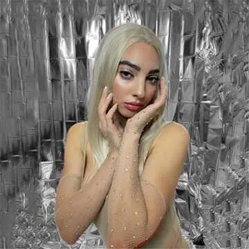 Mrotrida Women's Long Rhinestone Fishnet Opera Gloves