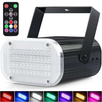 Luditek Halloween Mini LED Strobe Light - Multi-Color Sound Activated Disco Party Light