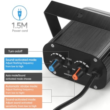 Luditek Mini LED Strobe Light - Sound Activated Party Lighting