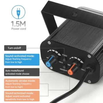 Luditek Mini LED Strobe Light - Sound Activated Party Lighting