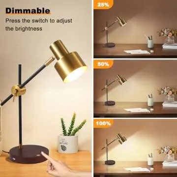 Adjustable Desk Lamp with Wireless Charging & USB Ports