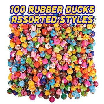 Bulk 50-Pack Assorted Rubber Ducks for Jeep Owners and Toddler Party Favors - Mini Rubber Ducks in Bulk Ideal for Rubber Ducking