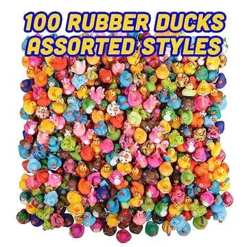 Bulk 50-Pack Assorted Rubber Ducks for Jeep Owners and Toddler Party Favors - Mini Rubber Ducks in Bulk Ideal for Rubber Ducking