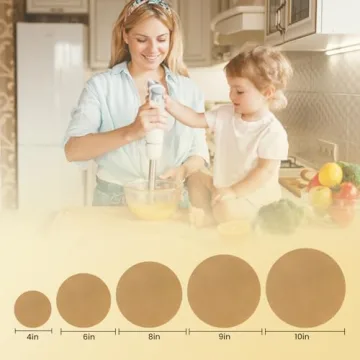 TROUSKAIG 220pcs 4 inch Unbleached Parchment Paper Sheets for baking, Burger Patty Parchment Paper R...