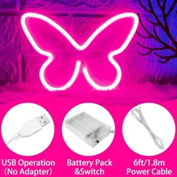 Enchanting HOHOSIGN Butterfly Neon Sign for Girls Room