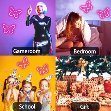 Enchanting HOHOSIGN Butterfly Neon Sign for Girls Room