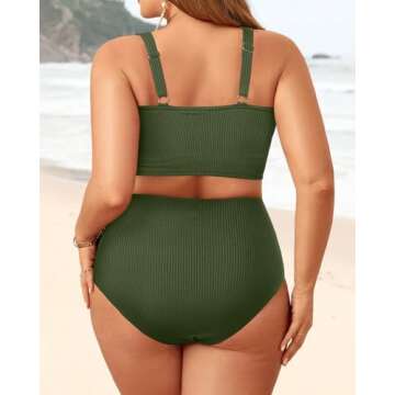 Plus Size 2 Piece Swimsuit - Womens High Waisted Bikini for Confidence and Style