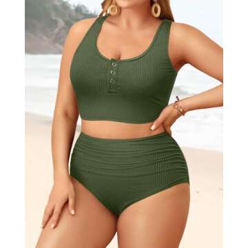 Stylish Plus Size 2 Piece Swimsuit - Flattering & Comfy