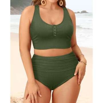 Stylish Plus Size 2 Piece Swimsuit - Flattering & Comfy