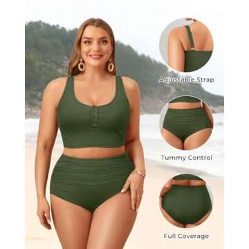 Stylish Plus Size 2 Piece Swimsuit - Flattering & Comfy