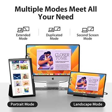 KYY 15.6 Portable Monitor FHD 1080P USB-C HDMI