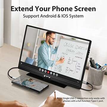 KYY 15.6 Portable Monitor FHD 1080P USB-C HDMI