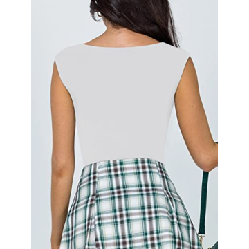 Stylish REORIA Women's Summer V Neck Bodysuit for All Occasions