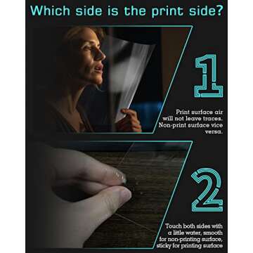 Colemoly Transparency Sheets Transparent Paper 30 Sheets Inkjet Transparency Film Inkjet Printer (100% Clear) Acetate Sheets Clear Paper 8.5x11 Inches for Crafts, Premium Print