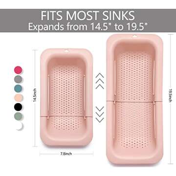 Domonic Home Colander Over the Sink Colander for Kitchen Sink, Over the Sink Strainer Basket Vegetab...