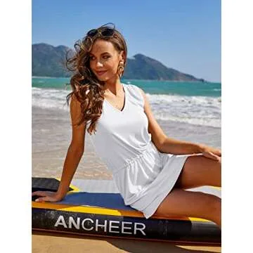 Hount Women's Cover Up Classic Beachwear Bikini Swimwear Dress Swimsuit Swim Bathing Suit Beach Sundress(White, Small)