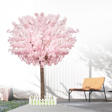 Artificial Cherry Trees Indoor Decor: Handmade Natural Fake Cherry Blossom Pink Tree Outdoor for Par...