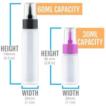 Free Hand Writer Bottles - 10 Easy Small Squeeze Bottles - 5 Each (1 and 2 Ounce) - Cookie Cutters, ...