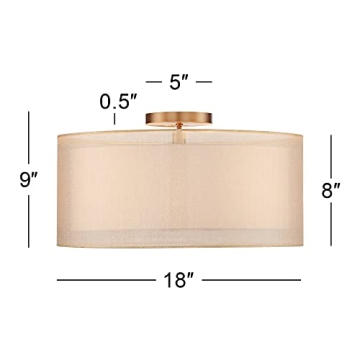 Stunning Possini Euro Double Drum Ceiling Light 18 Inches Wide