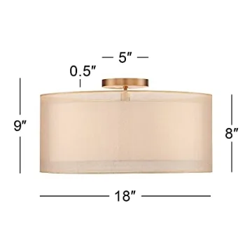 Stunning Possini Euro Double Drum Ceiling Light 18 Inches Wide