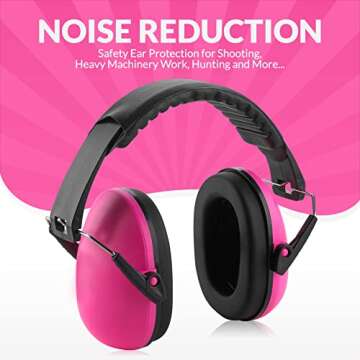 MEDca Hearing Protection and Noise Reduction Earmuffs for Kids - Fits Children Boys & Girls - Adjustable & Foldable NRR 20dB