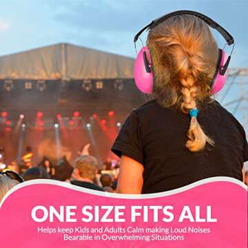 MEDca Hearing Protection and Noise Reduction Earmuffs for Kids - Fits Children Boys & Girls - Adjustable & Foldable NRR 20dB