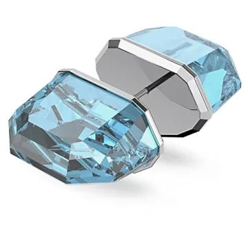 Swarovski Blue Rhodium Stud Earring - Elegant Sparkle