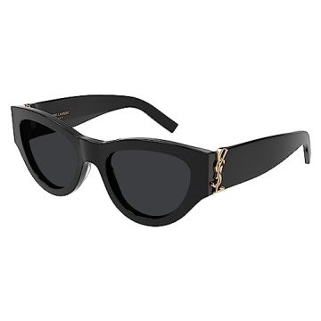 SAINT LAURENT Glam Cat Eye Sunglasses Black Grey