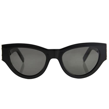 SAINT LAURENT Glam Cat Eye Sunglasses Black Grey